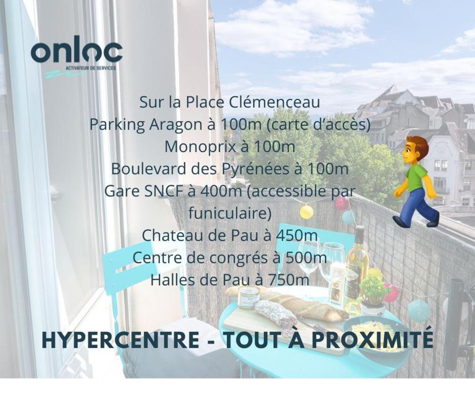 Au Palais Des Pyrenees! Hyper Centre -Clim-Balcon-Parking Gratuit Apartamento Pau Exterior foto